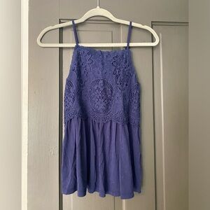 Francesca’s blue crochet tank top size S